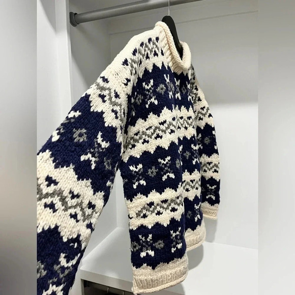 Vintage Handmade Global Rare sweater Mens/Womens Purple Mountain Co 100% wool XL - Picture 4 of 13